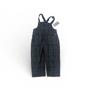 The Scotch House - Classic Green Plaid Kids Overalls